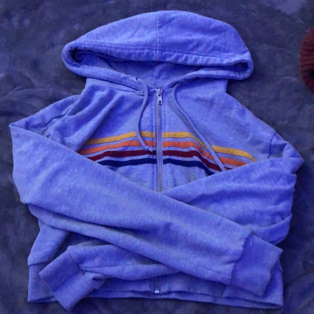 FOREVER 21 Grey Crop Hoodie